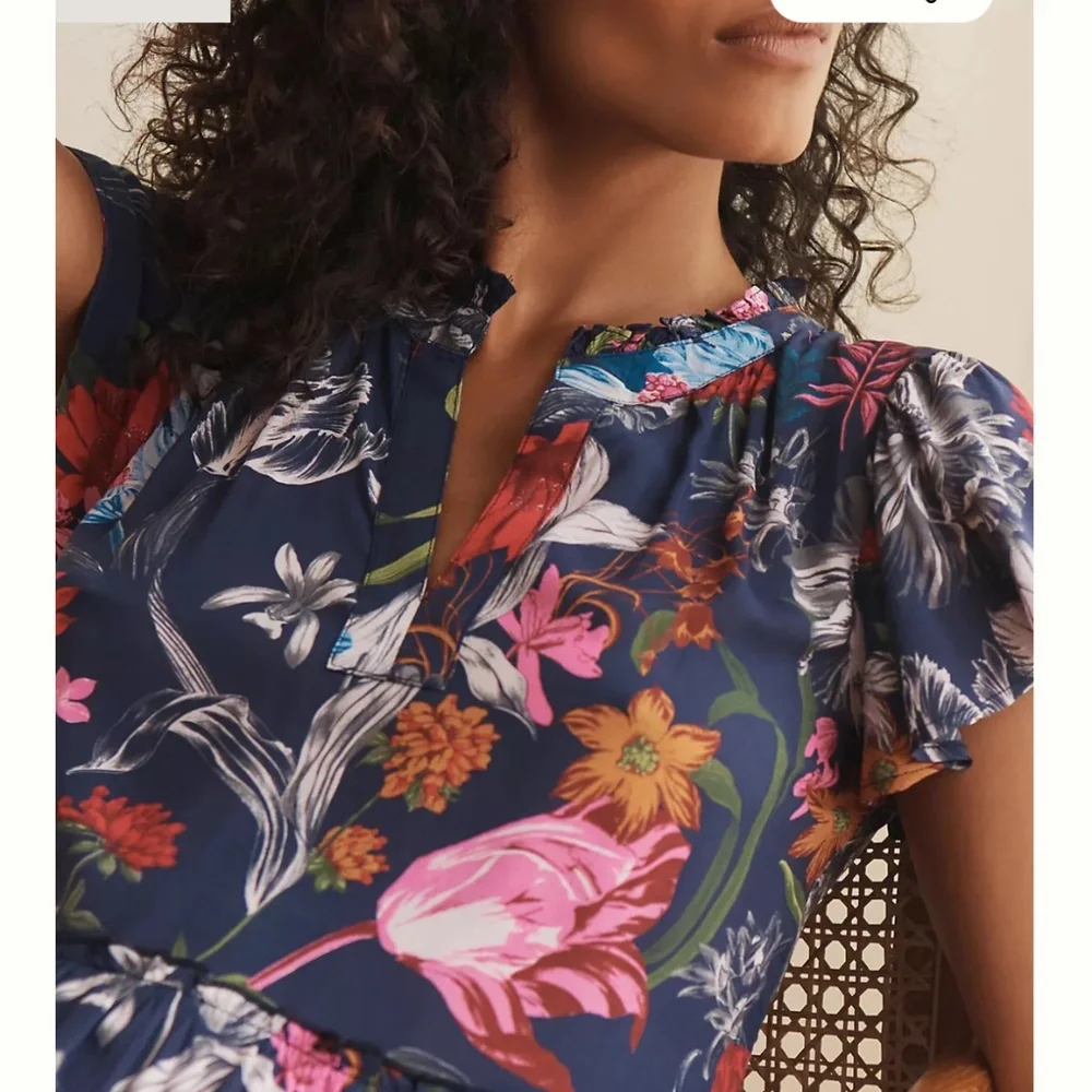 By Anthropologie Ruffle Sleeve Dress - Picture 4 of 6